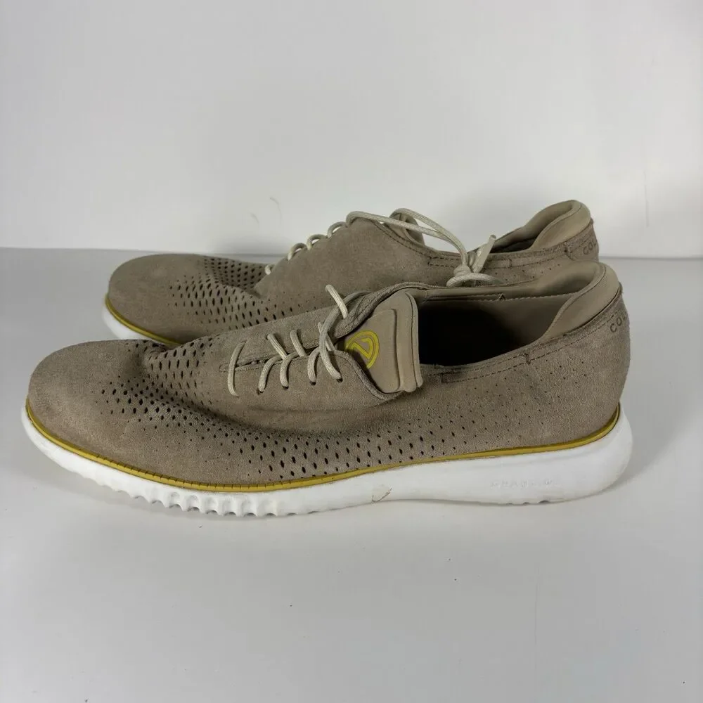 Cole Haan 2.Zerogrand Laser Wingtip Oxford Lined Warm Stucco Suede C35749 11.5M